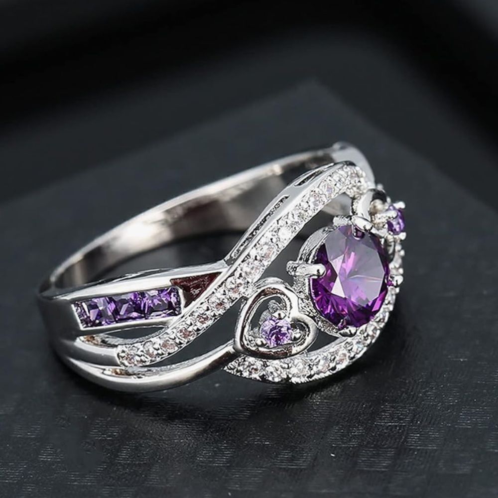 New sterling silver amethyst ring